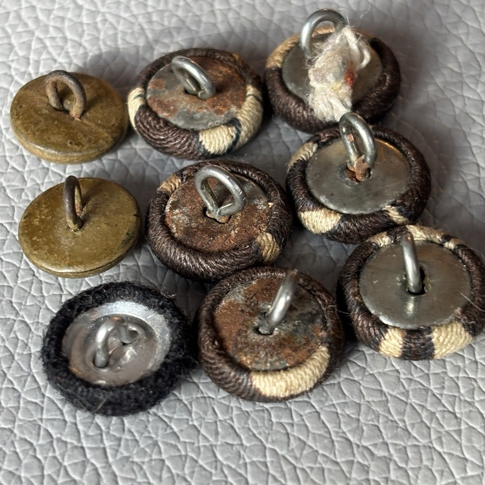 Vintage Fabric Covered Button Lot 1930s–50s Wool Tweed Satin & Thread Wrapped - Picture 14 of 16